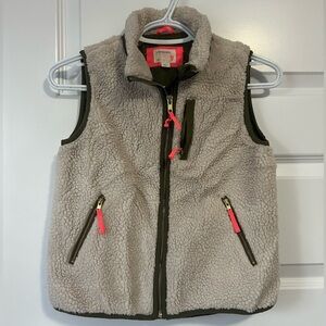 Crewcuts Sherpa Teddy Vest in Cream and Olive